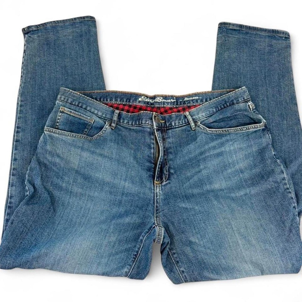 Eddie Bauer Flannel Lined Boyfriend Jeans Women's Size 18